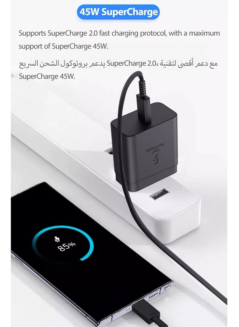 جوي فوكس شاحن سريع جداً بقدرة 45 واط عبر USB C - متوافق مع S24 S23 S22 S21 S20 Ultra، S24+ S23+ S22+ S21+، A53، A15، A55، A54 - محول طاقة من نوع C - Image 5